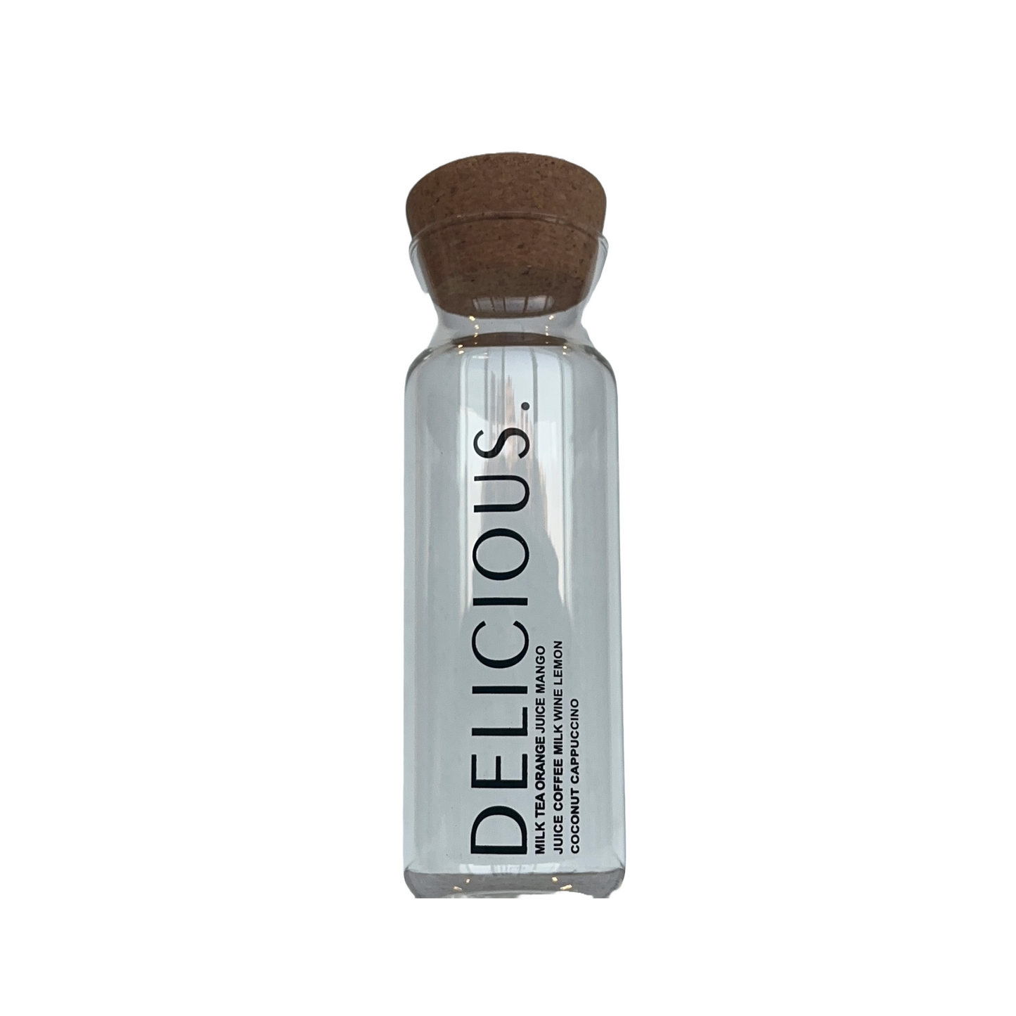 Glass Bottle with Cork Lid (White/Black)