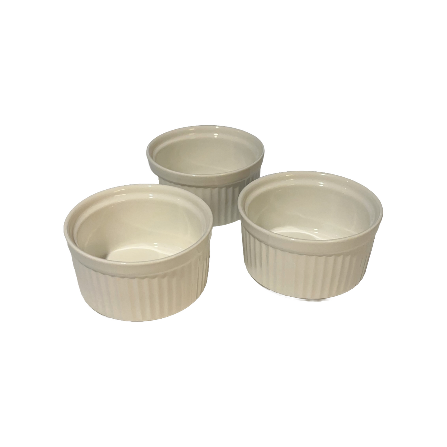 Large White Ceramic Sauce Dip Bowls (Set of 3)