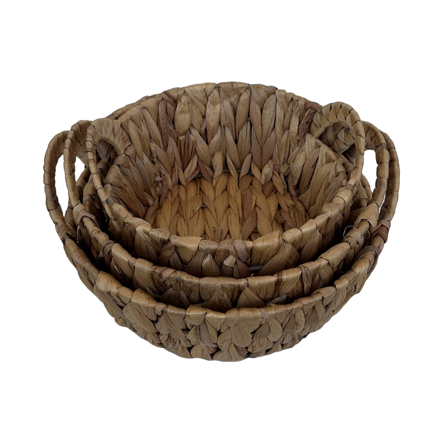 Round Wicker Baskets Set (3 pieces)