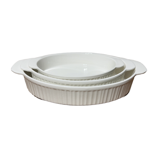 Porcelain Baking Dish Set of 3 (Rectangular/Oval)