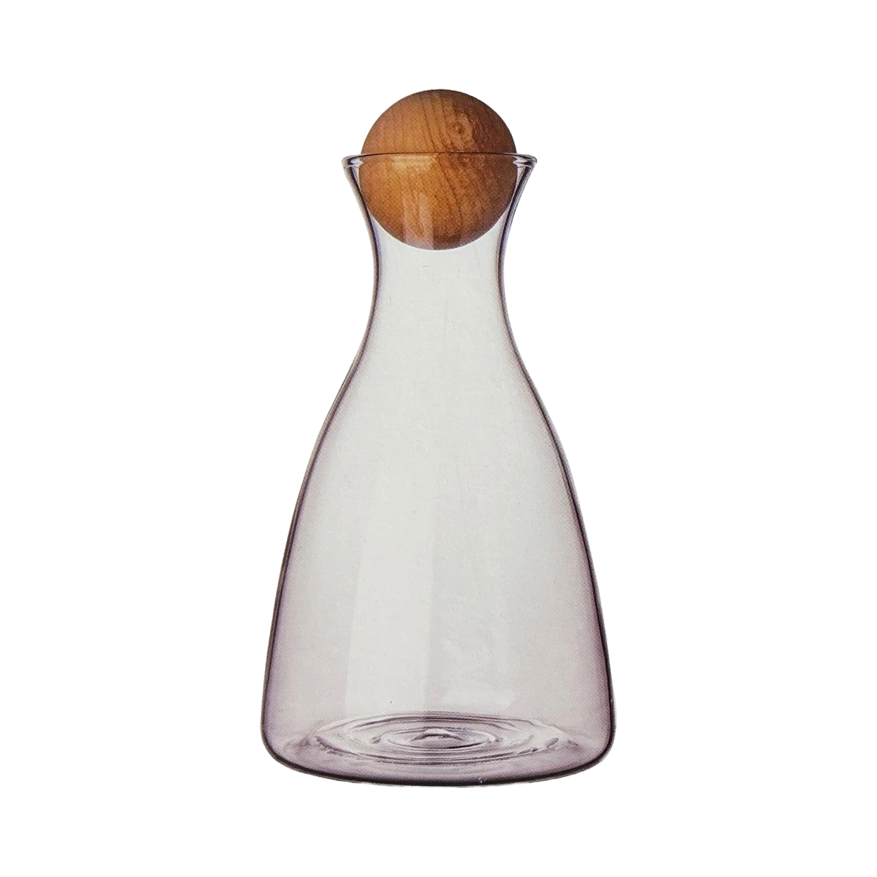 Glass Bottle with sphere wooden lid