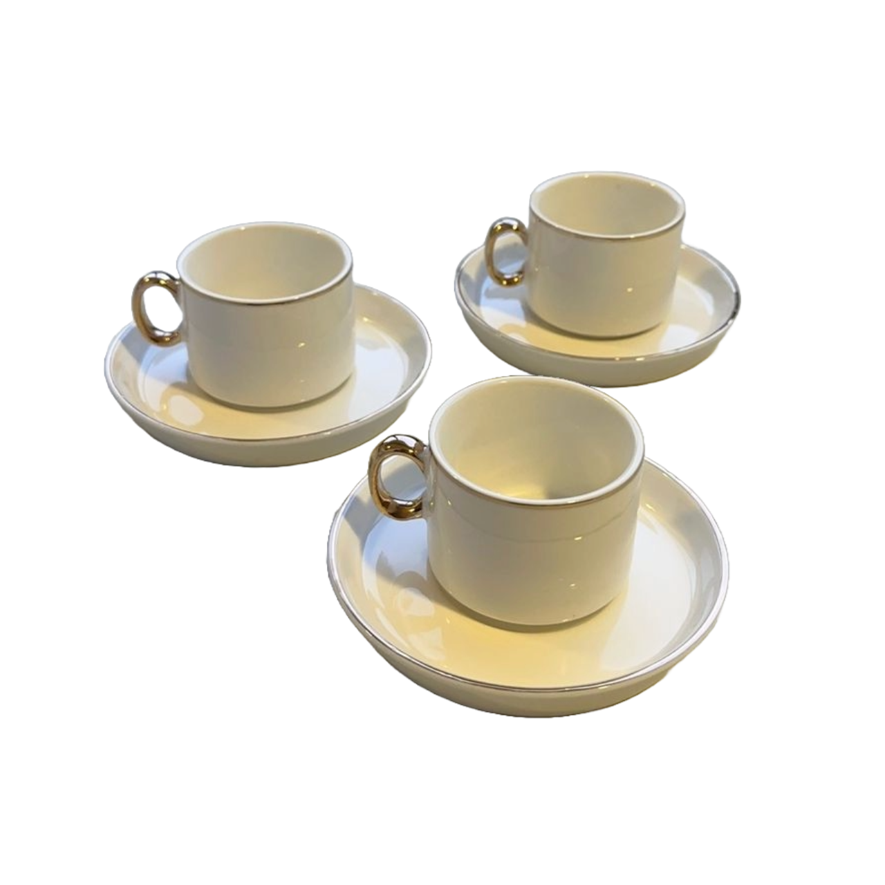 Teacups with gold rim (12 pcs)