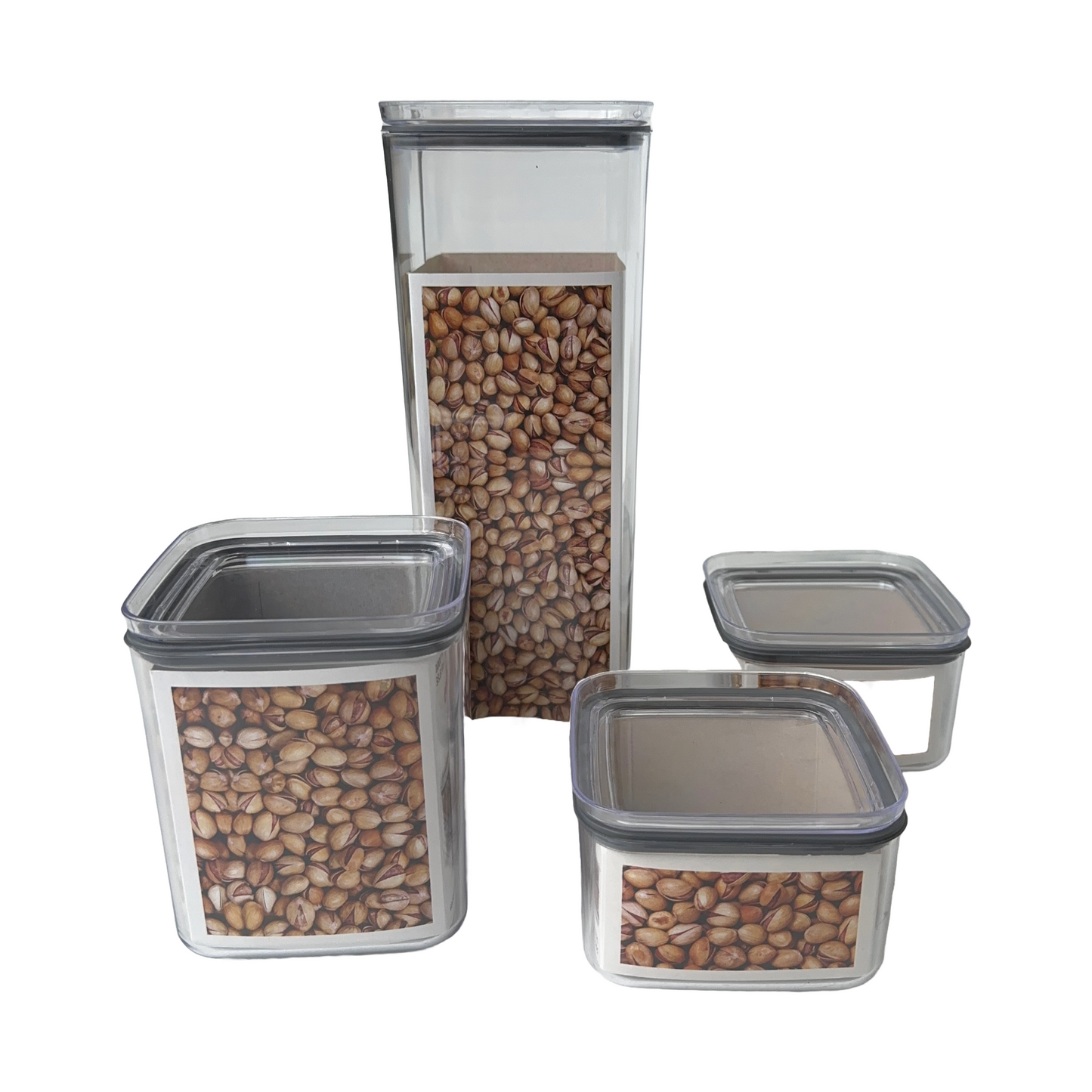 Set of 4 Square Plexi Storage Containers