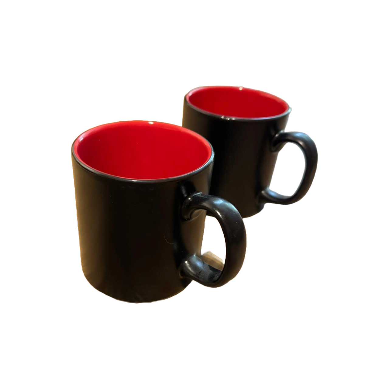 Black Mug with Red Interior (Set of 2)