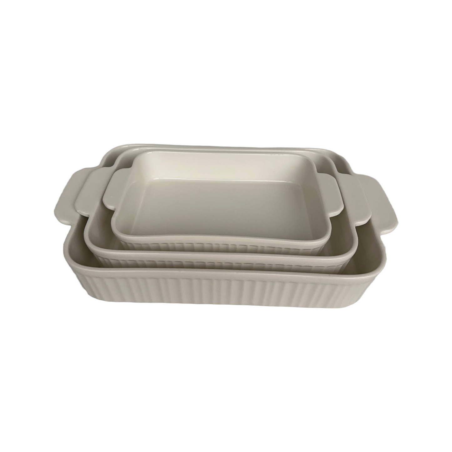 Porcelain Baking Dish Set of 3 (Rectangular/Oval)