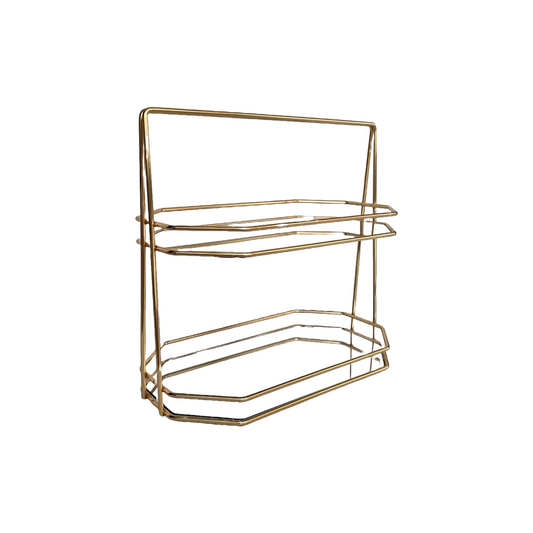 2 Tier Gold Mirror Stand