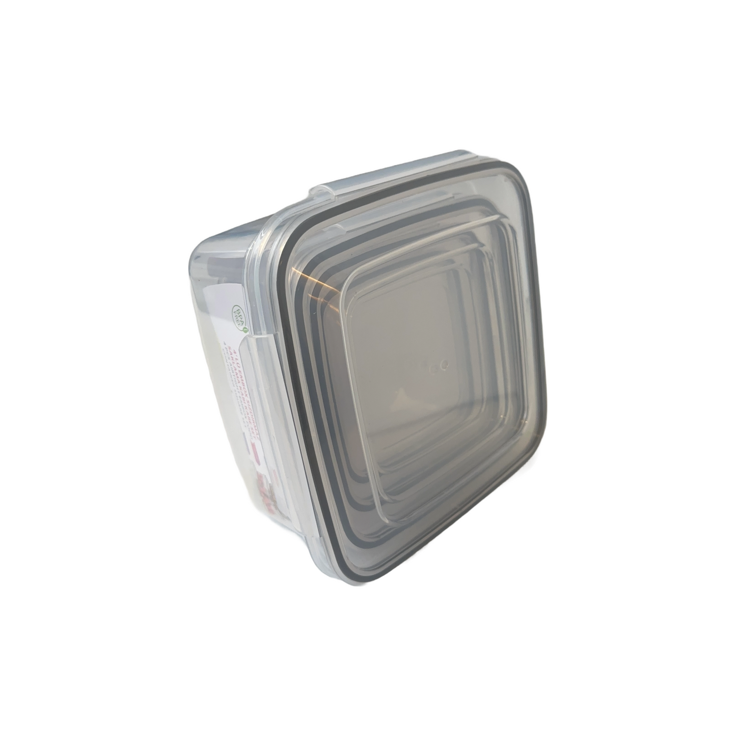 Set of 4 Plastic Square Airtight Food Containers