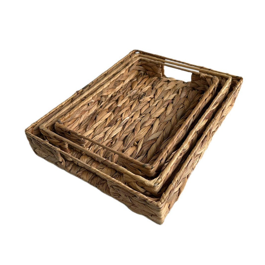 Rectangle Wicker Baskets Set (3 pieces)